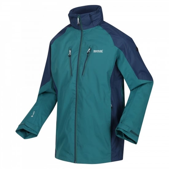 Regatta Mens Calderdale IV Vattentät Softshell Vandringsjacka med huva (Pacific Green/Admiral Blue) - Image 1