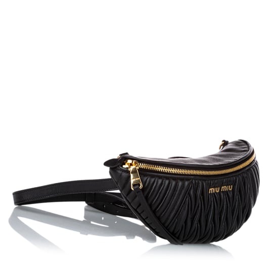 Vintage Miu Miu Matelasse Belt Bag Black