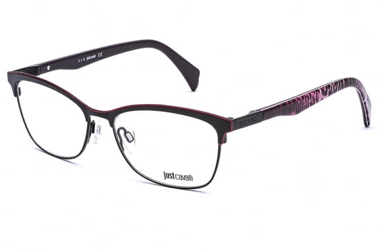 JUST CAVALLI Rectangular metal unisex Eyeglasses Shiny Black / Clear Lens