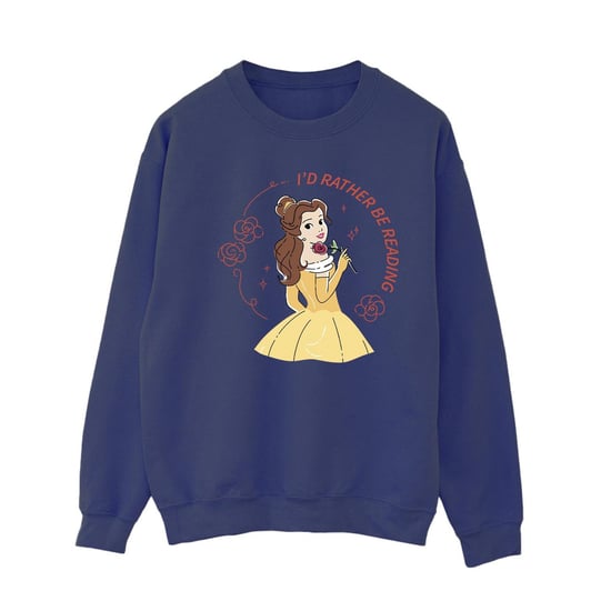 Disney Womens/Ladies Beauty And The Beast I´d Rather Be Reading Sweatshirt (Navy Blue) - Image 1