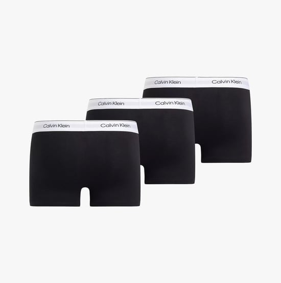 Calvin Klein MODERN COTTON STRETCH Mens 3 Pack Trunks Black - Image 2
