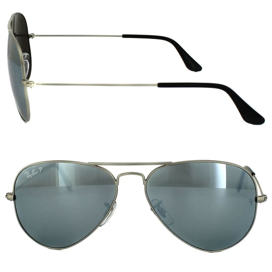 Ray-Ban Aviator Unisex Silver Silver Mirror Sunglasses Polarized
