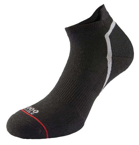 1000 Mile - Ladies Single Layer Active Sport Breathable Ankle Socks - Black - Image 1