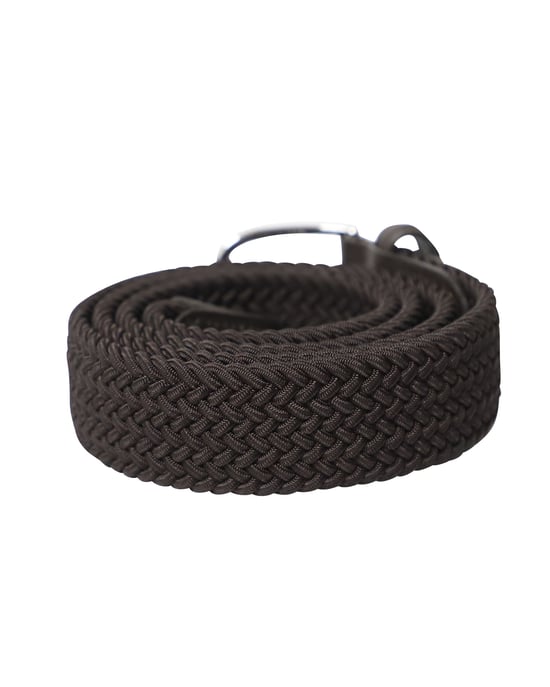 Anderson's Woven-effect Buckle Belt in Dark Brown Leather Trim - Image 2