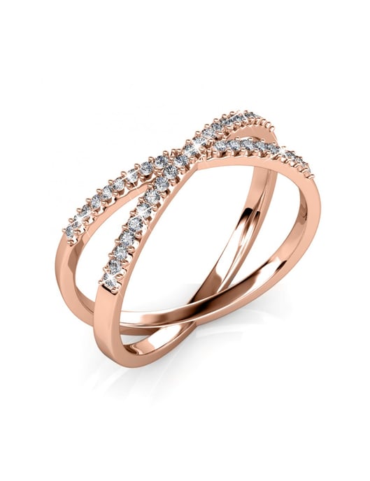 X-ring - roséguld och kristall - Image 3
