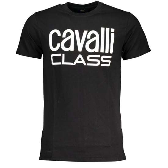 Cavalli Class Bold White Logo Black T-Shirt - Image 1