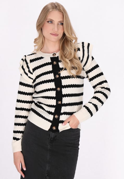 Dreimaster Vest Dames Zwart-witte strepen - Image 3