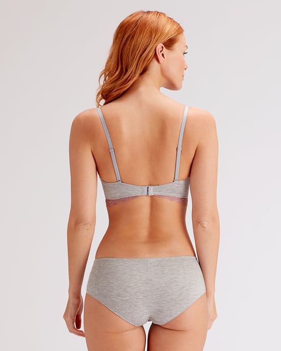 Casual Comfort Non Wired Bra - Grey Marl/Sugar Plum