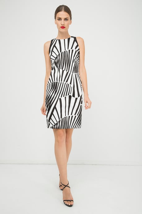 Fitted Sleeveless Print Dress