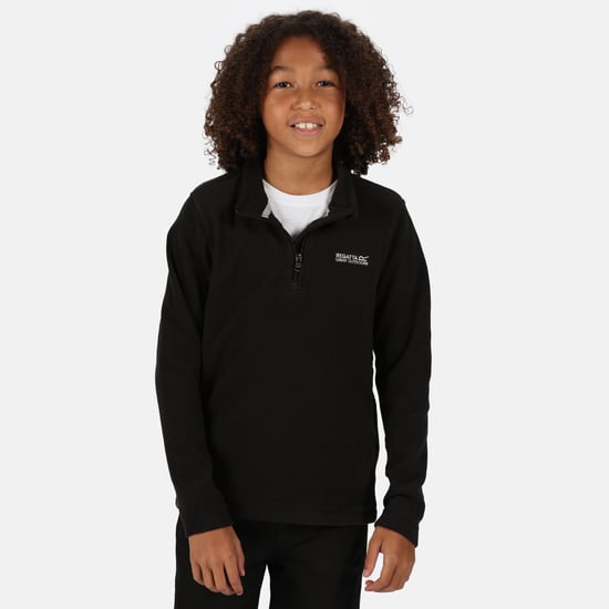 Regatta Great Outdoors Childrens/Kids Hot Shot II Half Zip Fleece Top (Black/Black)