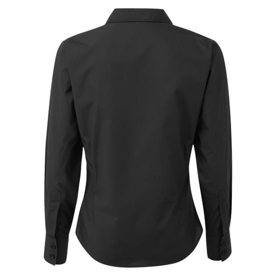 Premier Dames/Dames Popeline Blouse met Lange Mouwen (Zwart) - Image 2