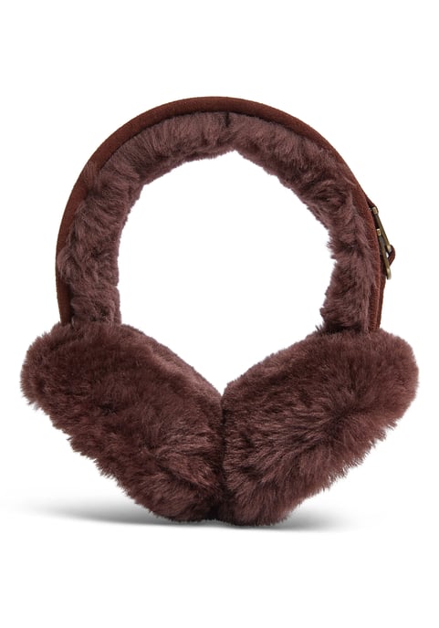 Womens Winter Super Soft Fluffy Brown Ear Muffs Warm and Cozy Ear Warmers
