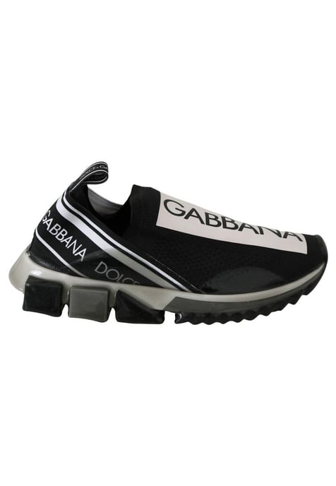 Dolce & Gabbana Men's Black White SORRENTO Sport Stretch Sneakers