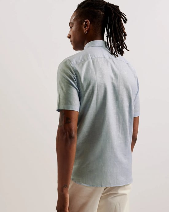 Ted Baker Palomas Mens Short Sleeve Linen Shirt - Image 4