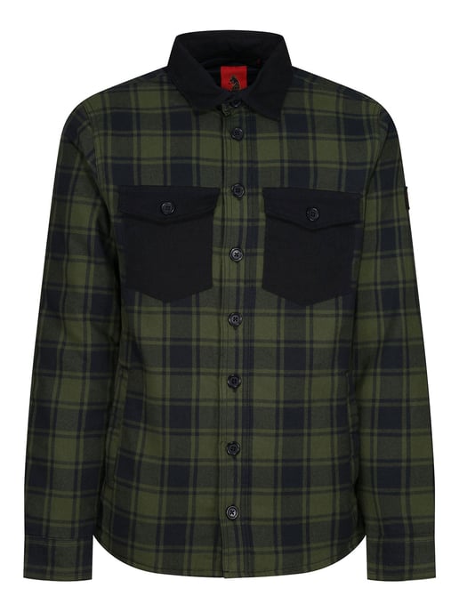 Luke 1977 Ellan Valley Regular Fit Overshirt Green
