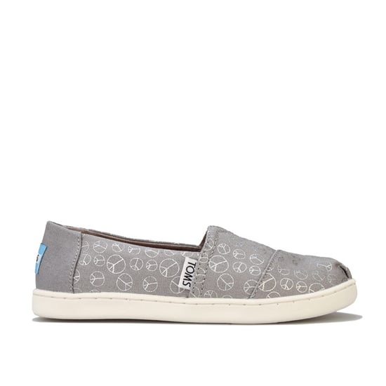 Girl's Toms Juniors Foil Peace Pumps in Grey