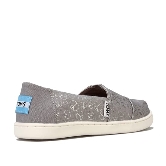 Girl's Toms Juniors Foil Peace Pumps in Grey