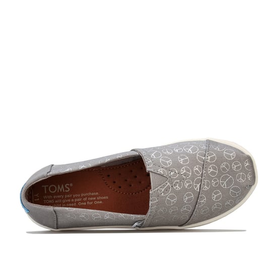 Girl's Toms Juniors Foil Peace Pumps in Grey