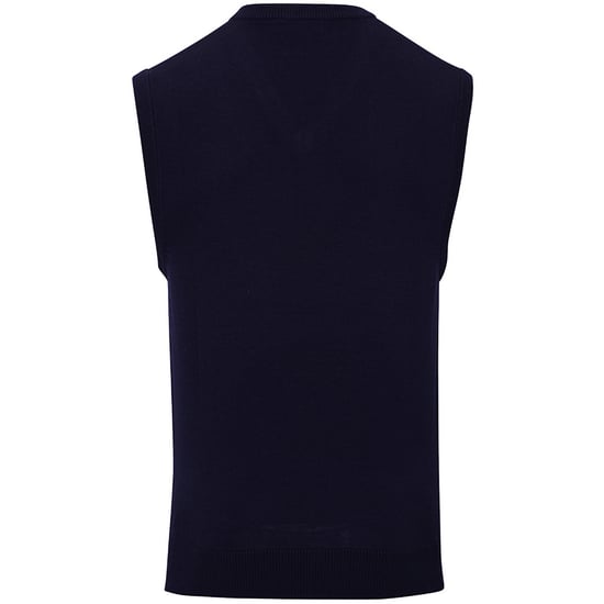 Premier Mens Sleeveless Cotton Acrylic V Neck Sweater (Navy) - Image 2