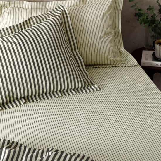 Yard Hebden Mélange Stripe Cotton Fitted Sheet - Image 1