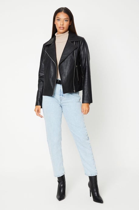 Faux Leather Biker