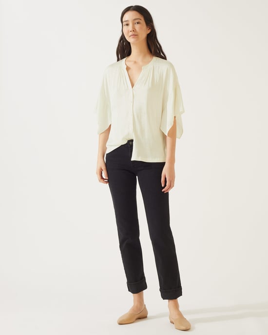 Crocus Drape Button Top