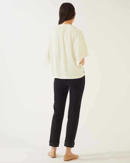 Crocus Drape Button Top