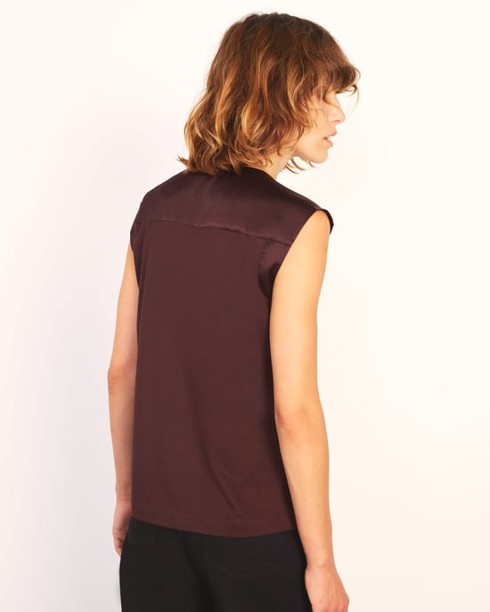 Lapel Silk Front Shirt