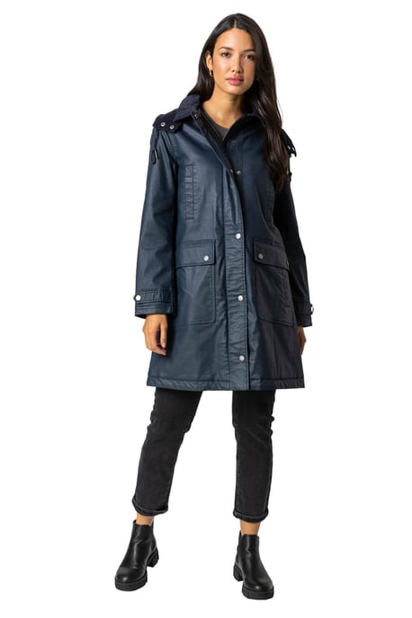 Waxed Longline Hooded Coat