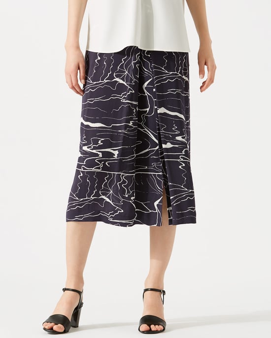 Waterpool Pleat Front Midi Skirt