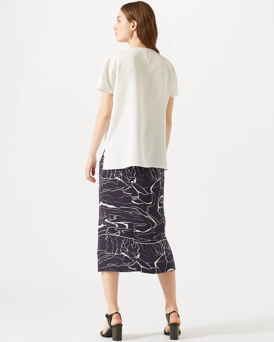Waterpool Pleat Front Midi Skirt