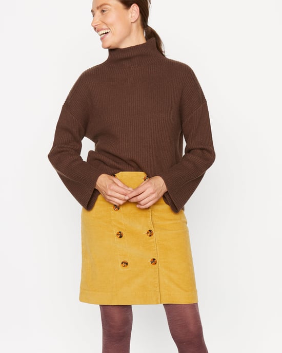 Cord Double Button Skirt