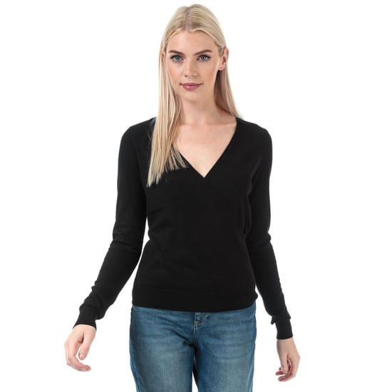 Women's Vero Moda Karisara V-Neck Wrap Jumper in Black - Image 1