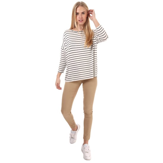 Women's Vero Moda Brianna 3 Quarter Sleeve Stripe Jumper in White Navy - Image 3