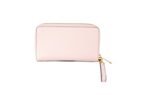Michael Kors Jet Set Stor Signatur Läder Platt Multifunktionell Telefonhandledsväska Plånbok (Pulver Rosa Enfärgad/Guld) - Image 2