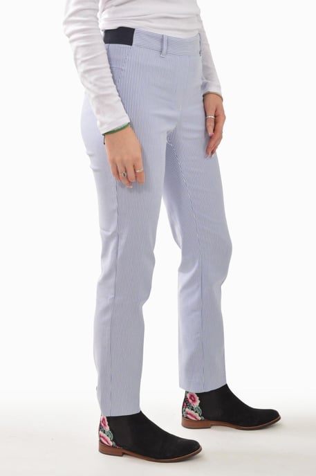 Fine Stripe Stretch Trousers