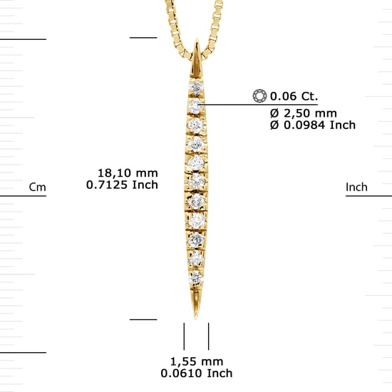 DIADEMA - Necklace with Diamonds - Yellow Gold - Venetian Chain