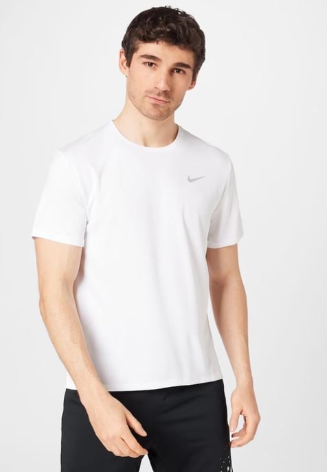 Nike Dri Fit Heren Miler T-shirt met korte mouwen in wit - Image 1
