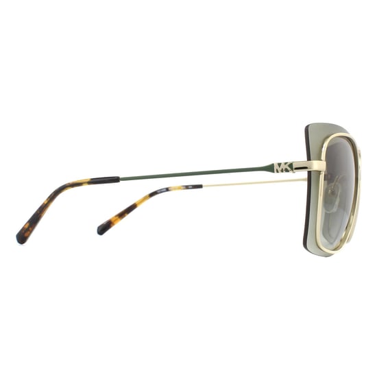Michael Kors Sunglasses MK1040 Phuket 10148E Shiny Pale Gold Gray Mirrored Gradient