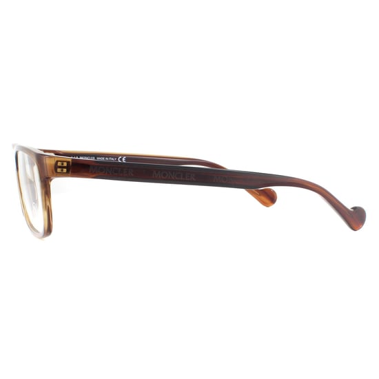 Moncler Rectangular Mens Striped Brown Crystal Glasses