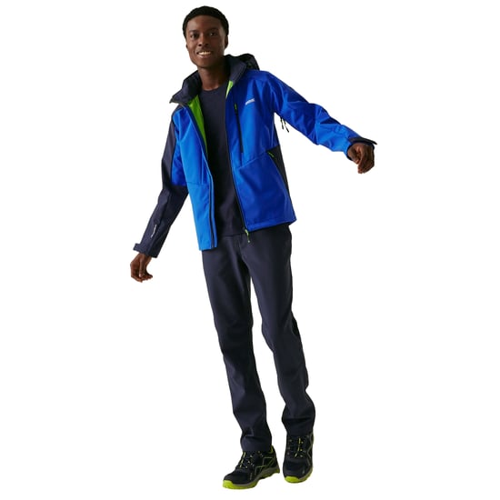 Regatta Mens Hewitts X Colour Block Soft Shell Jacket (Olympian Blue/Navy)