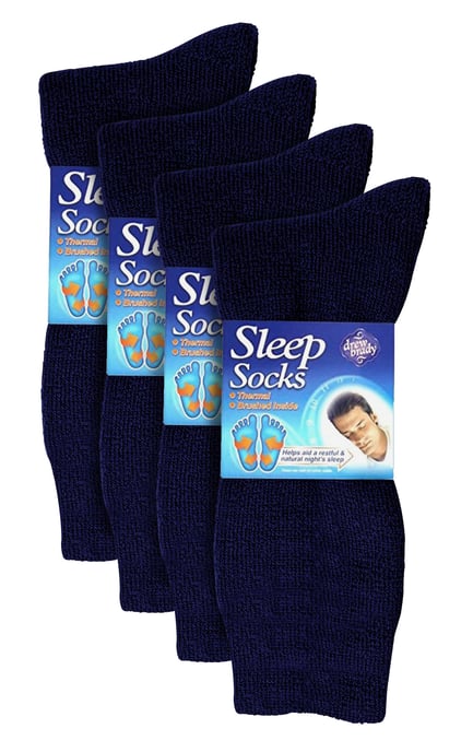 8 Pack Mens Thermal Sleep Socks | Soft & Comfortable Warm Bed Socks for Men - Navy - Image 2