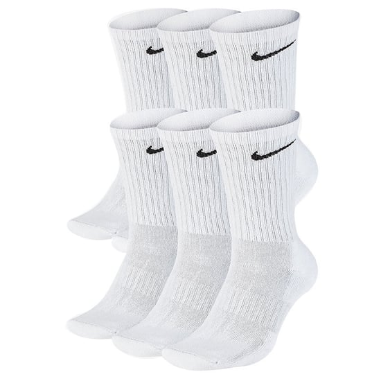 Nike SX7666 Unisex Everyday Cushion Crew Training Socks (6 Pairs) White