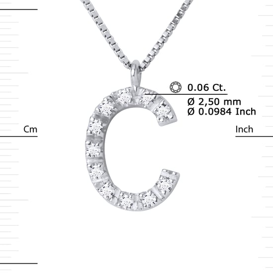 DIADEMA - Necklace with Diamonds - C - White Gold - Chaine Véntienne