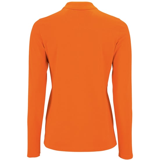 SOLS Dames/dames Perfecte Lange Mouw Pique Polo Shirt (Oranje) - Image 2