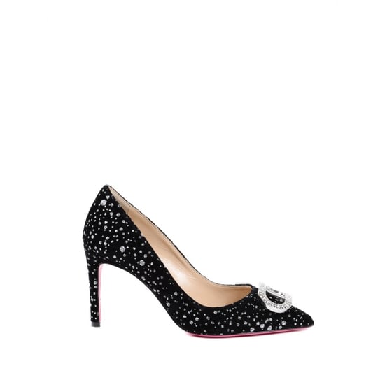 Office Party Velvet Guggenheim Pump Black
