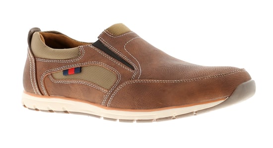 Mans Grained Brushed Pu Lifestyle Twin Gusset Shoe Mesh Inlays And Heel Counter Overlaid Mud Guard M - Image 1
