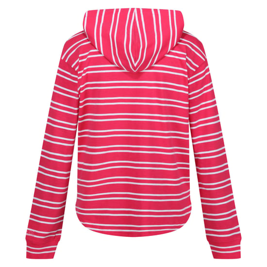 Regatta Womens/Ladies Minerve Stripe V Neck Hoodie (Hot Pink/White)