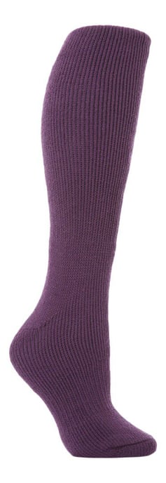 Ladies Extra Long Thermal Socks in Cerise and Wine by Heat Holders - Image 1
