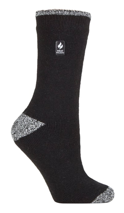 Heat Holders Lite - Isolerade termostrumpor för kvinnor | flera mönster inklusive Argyle Stripes Hearts Stars | varma strumpor för vintern - svart / vit H&T (Teneriffa) - Image 1